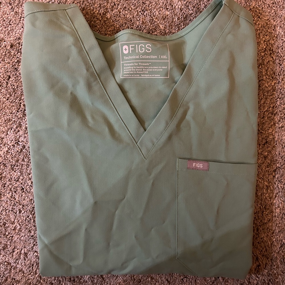 Figs Jade Scrub Top XXL